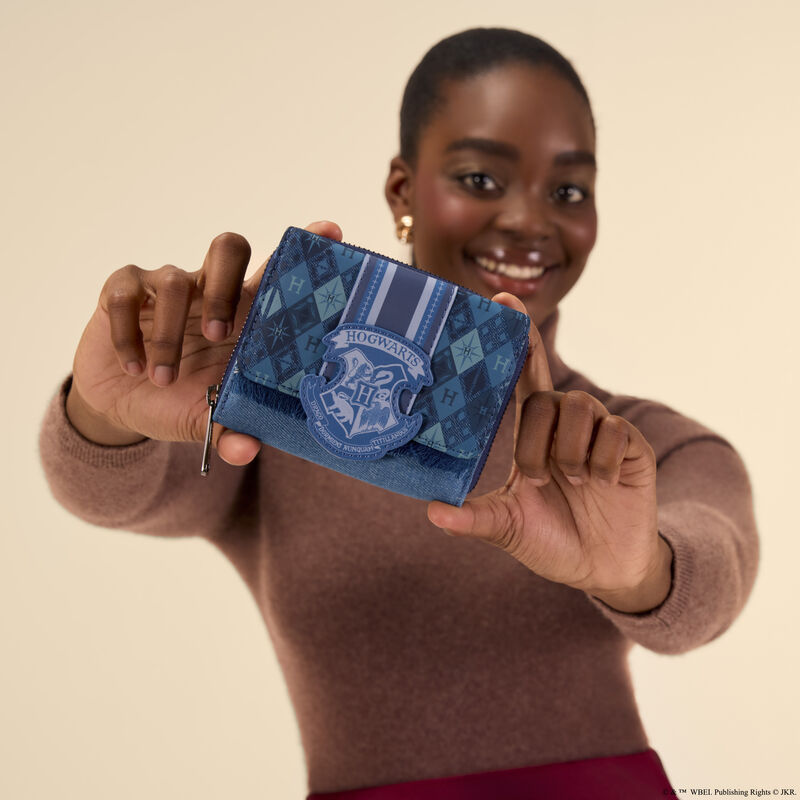 Harry Potter Hogwarts Denim Tri-fold Wallet LFlifestyle1 view 2